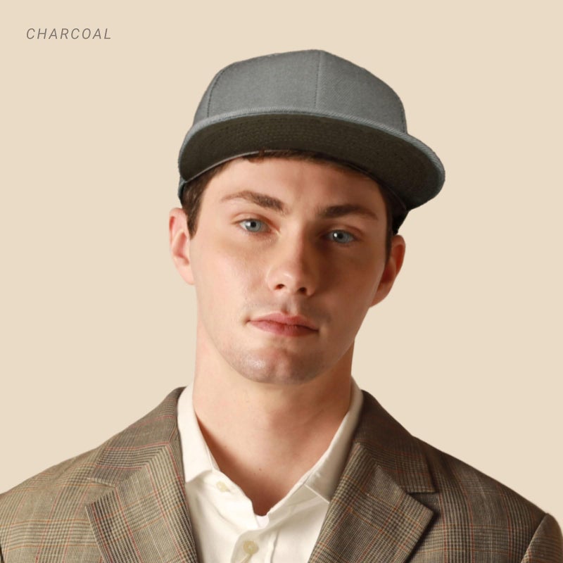CHOK.LIDS Flat Bill Visor Classic Snapback Hat Blank Adjustable Brim High Top End Trendy Color Style Plain Tone Baseball Cap (Light Grey.) - Image 4